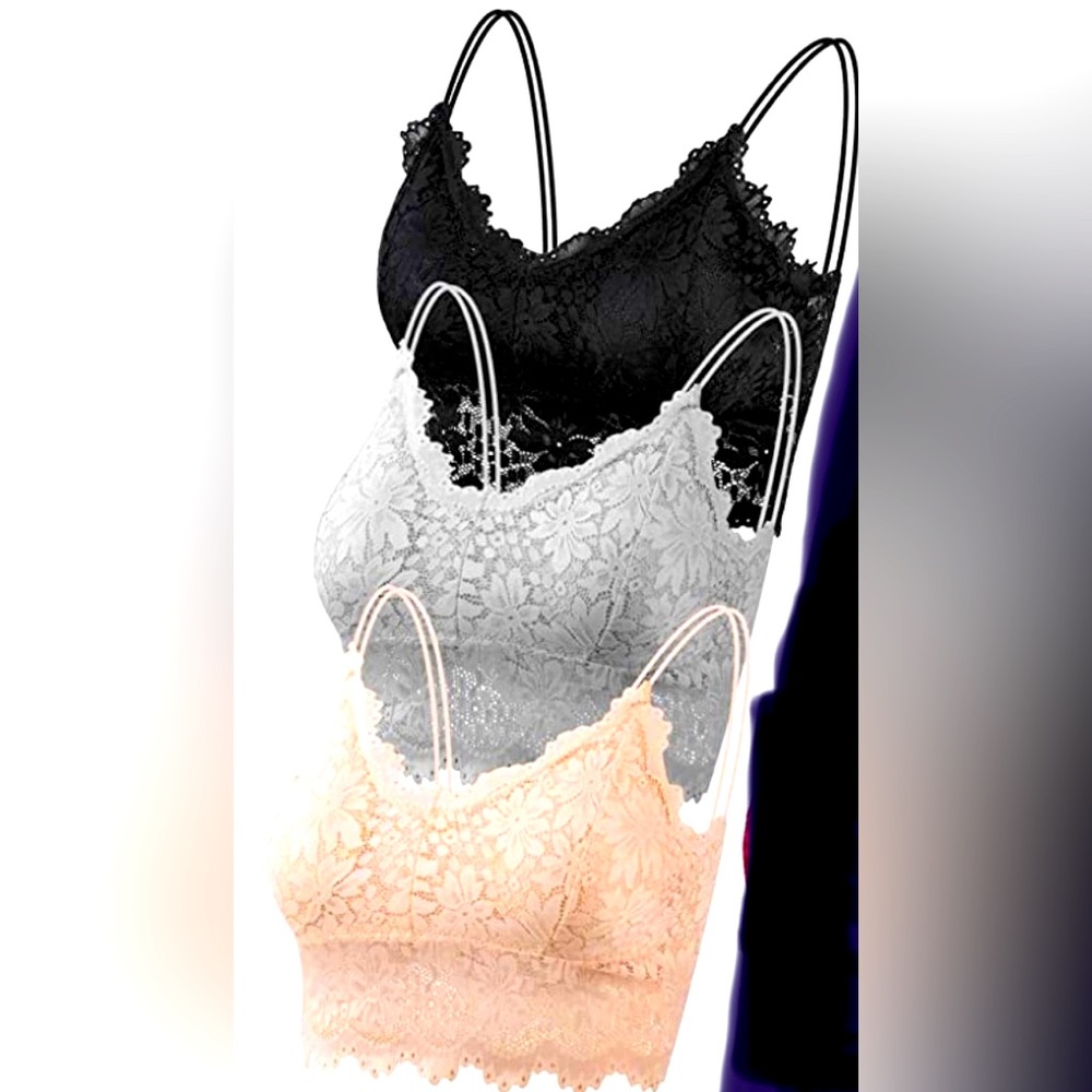 New!  Soft Lace Double Strap Branco Padded Half Cami